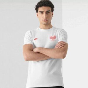 EUC 4F Robert Lewandowski Polska Red White Football Soccer Jersey Men's XL